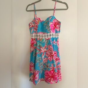 Lilly Pulitzer Blue and Pink Floral Dress